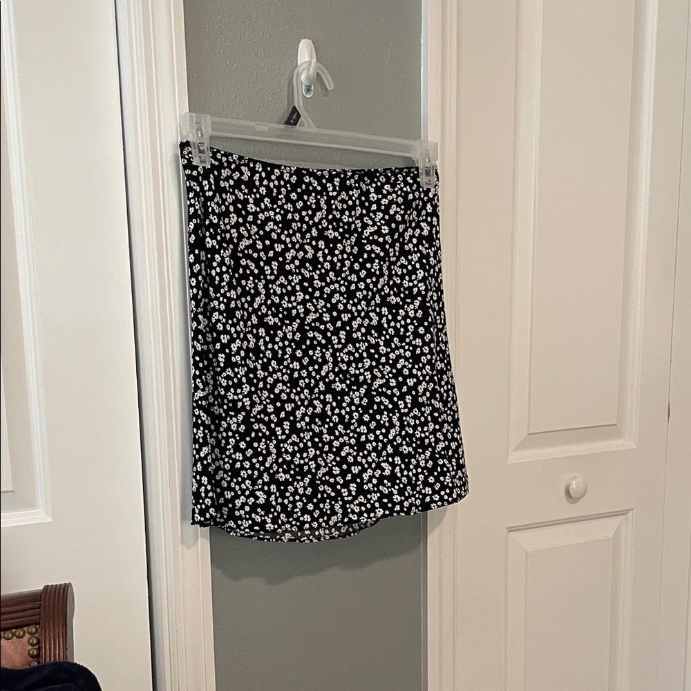 ASOS Black Mini Skirt with White Floral Print